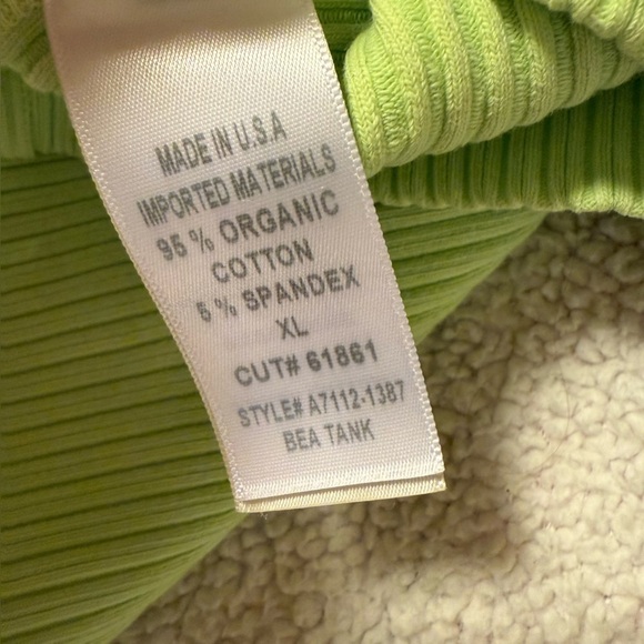 Agolde Bea Ribbed Tank Top Fuji Neon Green - Picture 11 of 15